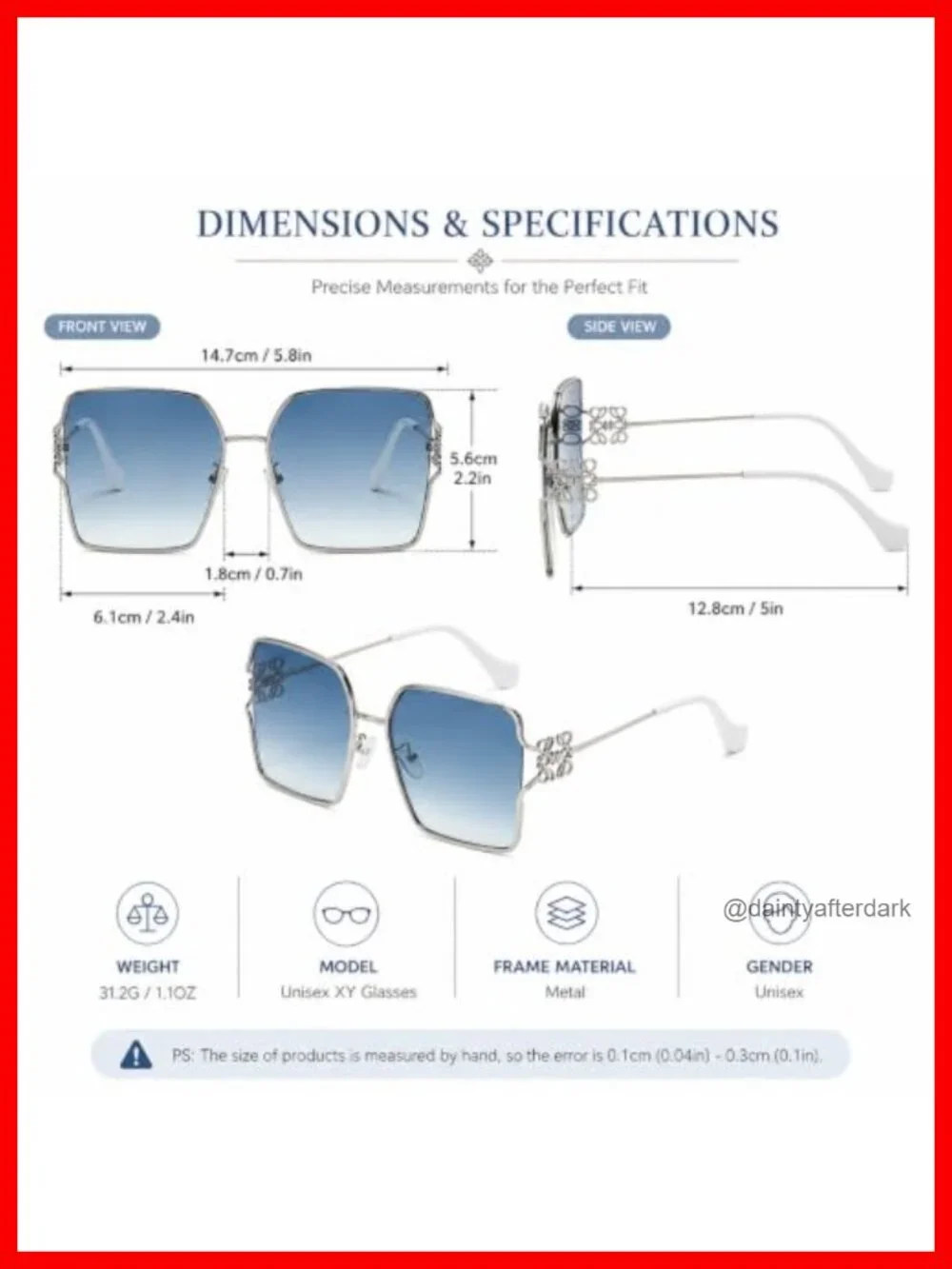 Polarized UV400 Protection Square Oval Sunglasses Women Metal Floral Frame